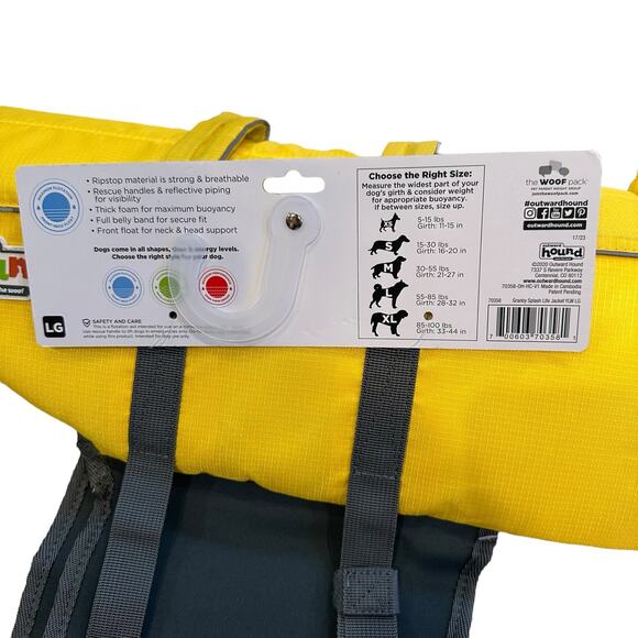 Outward Hound Yellow Granby Splash Jacket for Large Dogs sz L NWT - Picture 3 of 8